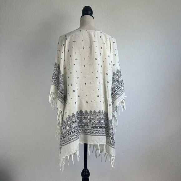 Raj Women’s Bohemian Blue & White Kimono Wrap Cardigan Lightweight One Size - Picture 3 of 12